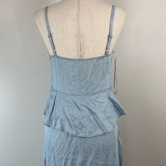 Guess Light Blue Lyocell Midi Dress Size M EUC - Picture 6 of 9